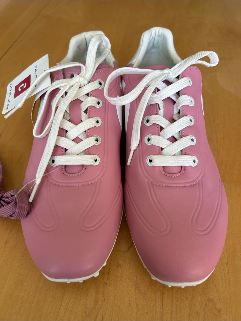 Duca Del Cosma Queenscup Waterproof Golf Shoes Women’s Sz 9.5 NWT Pink & White - Picture 3 of 12